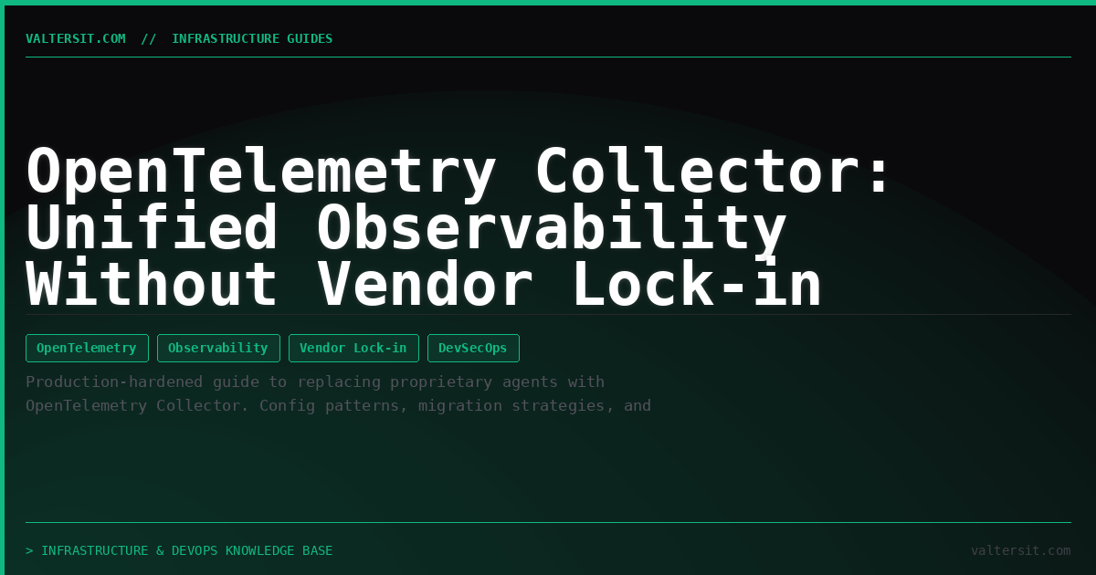 OpenTelemetry Collector: Unified Observability Without Vendor Lock-in