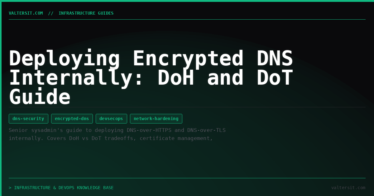 Deploying Encrypted DNS Internally: DoH and DoT Guide