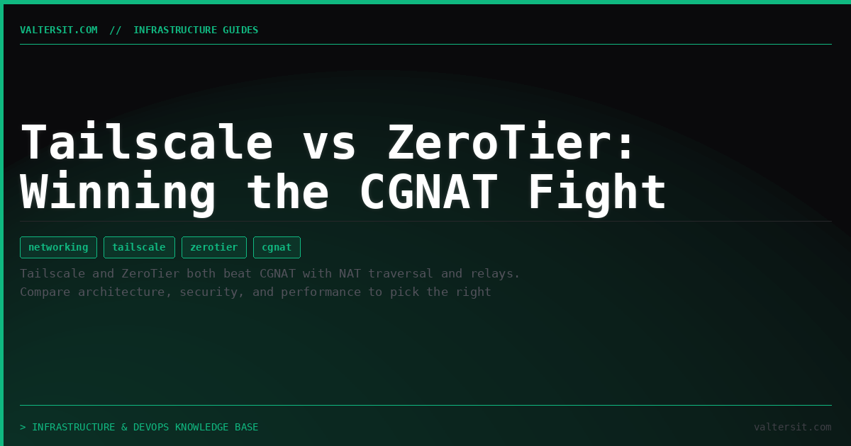 Tailscale vs ZeroTier: Winning the CGNAT Fight