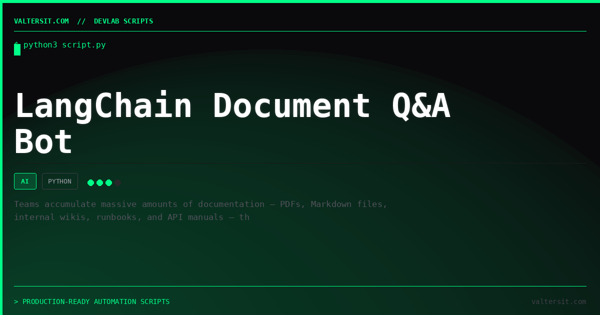 LangChain Document Q&A Bot | Python DevLab | Valters IT Hub